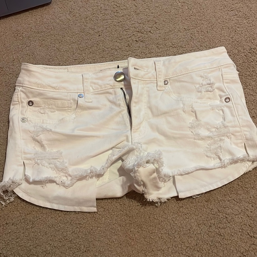child’s size 6 american eagle white jean shorts